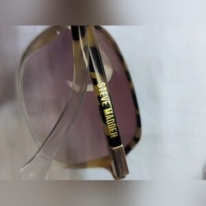 Steve Madden Tortoiseshell Frame Sunglasses with Pink Lenses